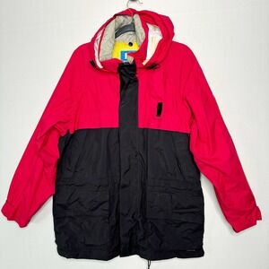 1997 Helly Hansen Gore Tex Jacket Mens‎ Red Black Hooded Windbreaker Size S